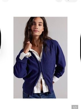 Free People Kait Cardigan in Patriot Blue